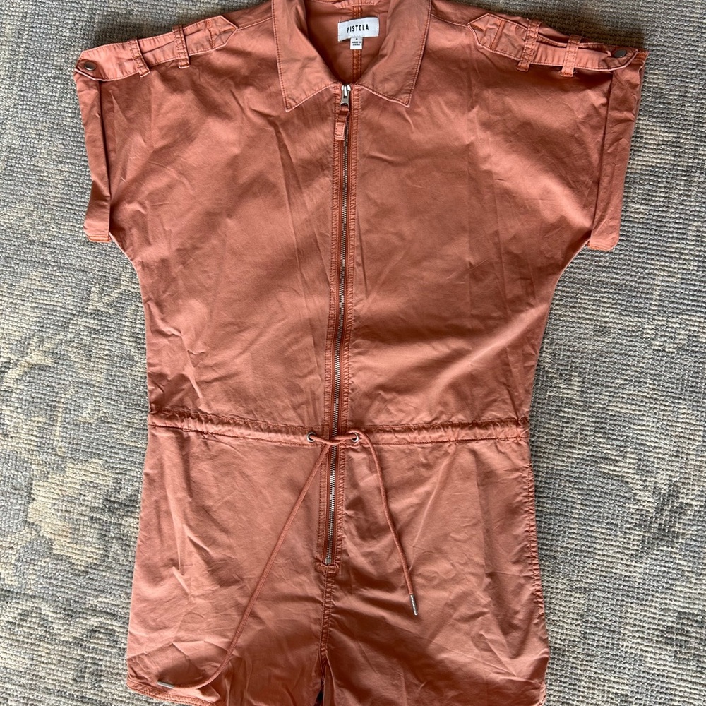 Meg Zip Front Romper Pistola